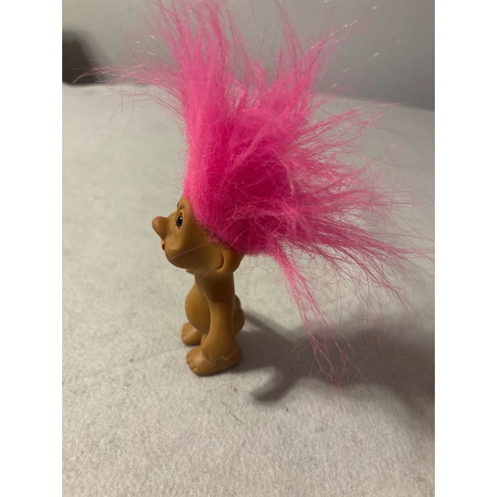Vintage 1991 TNT Troll Doll Pink Hair Red Eyes Tongue Out 3 Inch Collectible Toy